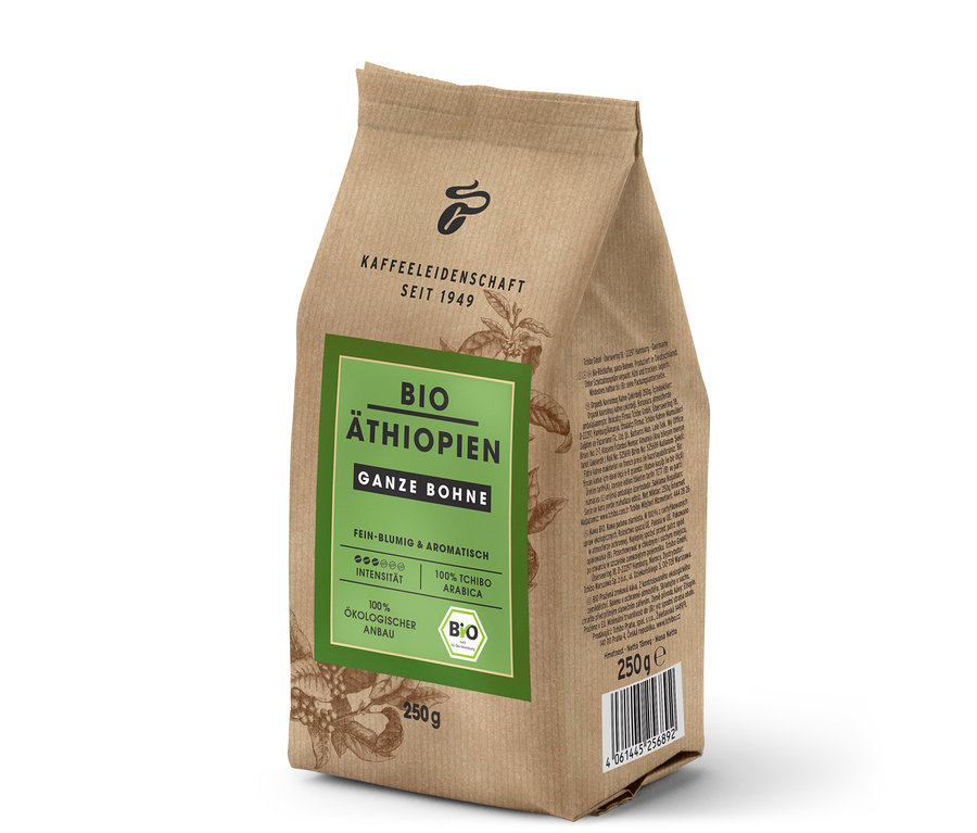 Organik Etiyopya - 250 g çekirdek kahve paketi.