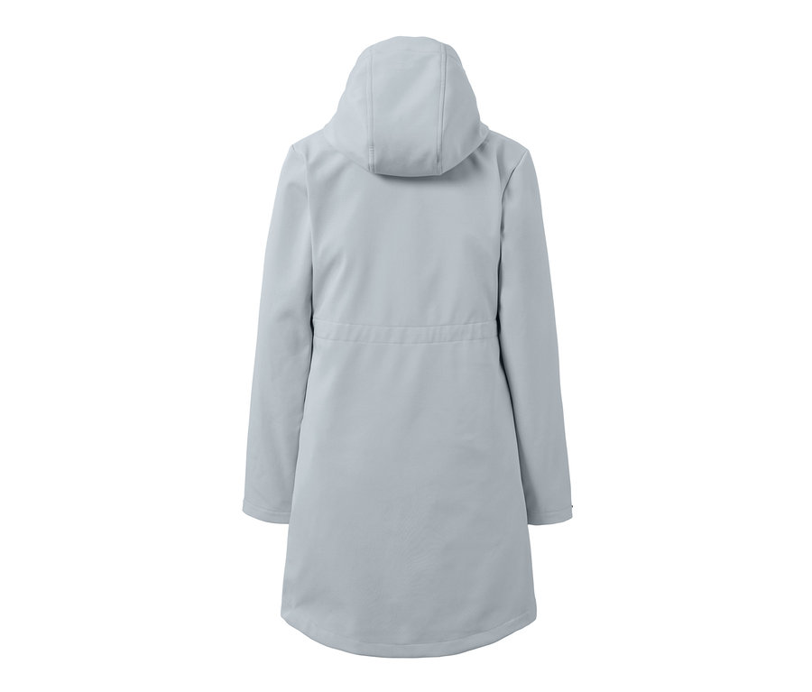 Buz grisi softshell montun arka görünümü.