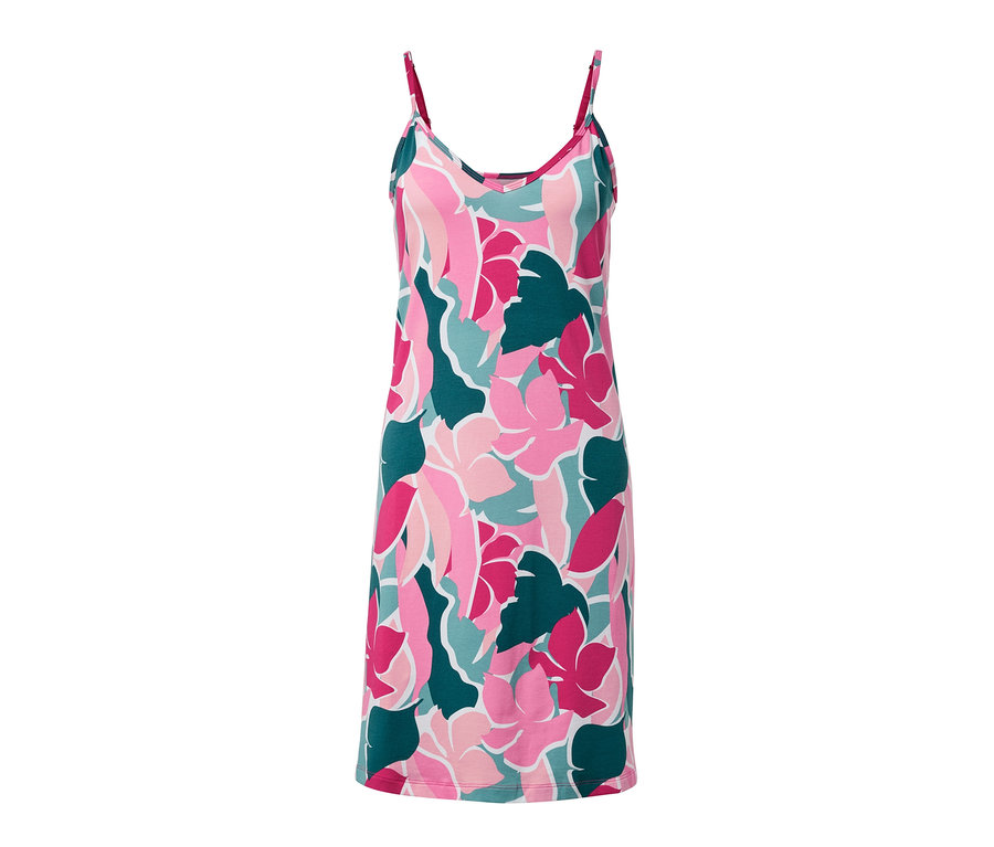 Çiçek desenli askılı gecelik