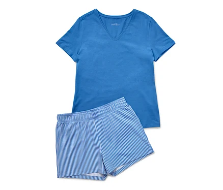 Mavi kısa pijama takımı.