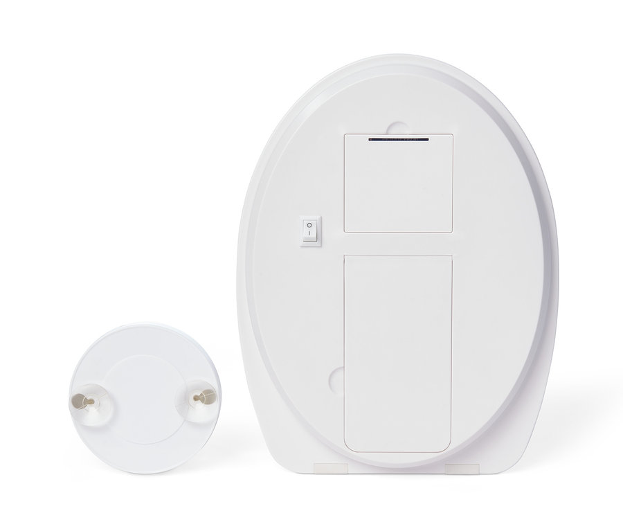 Vantuzlu, ışıklı LED'li kozmetik aynasının arka tarafı.