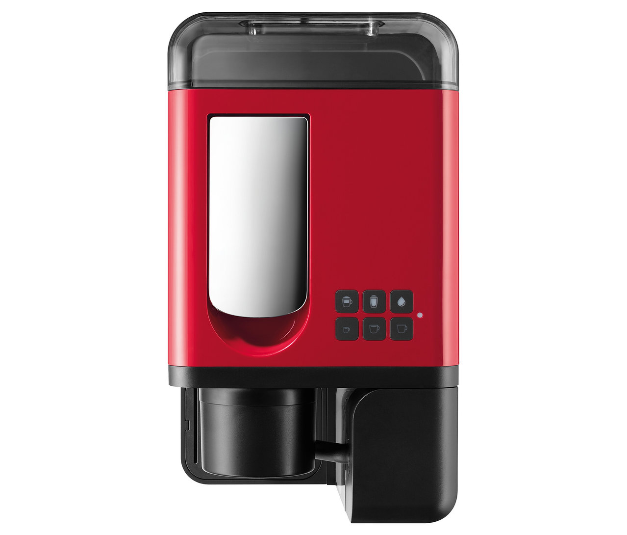 Kırmızı Cafissimo milk kahve makinesi.