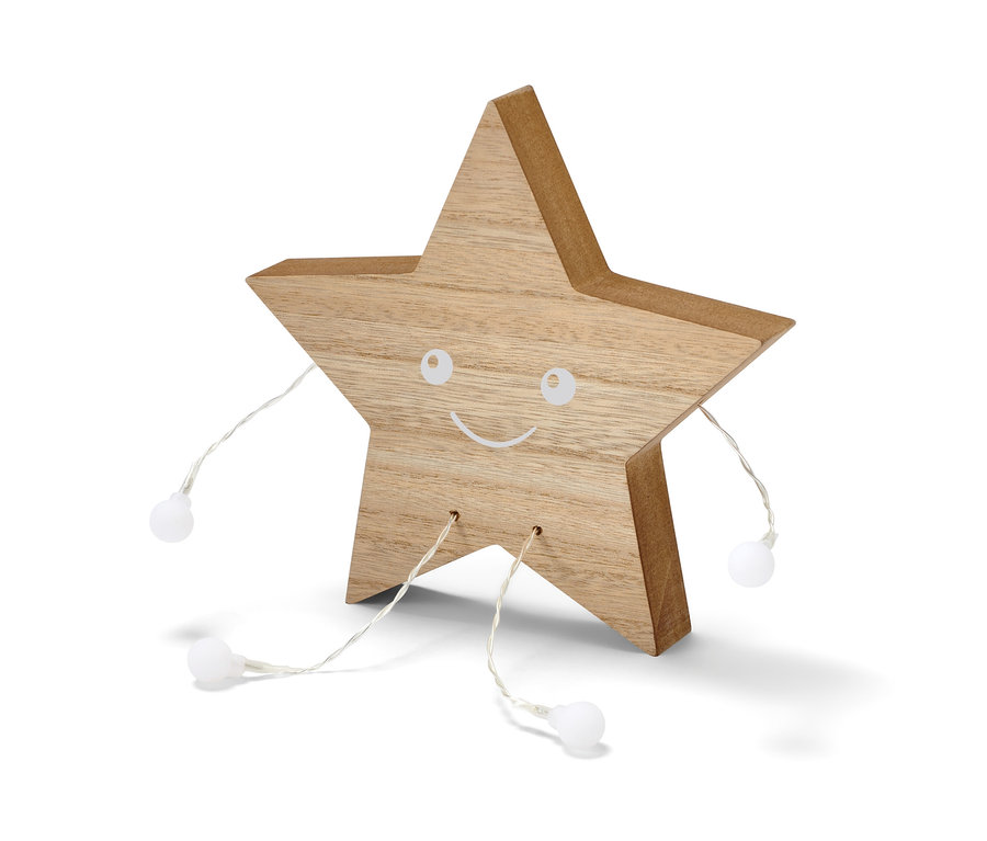 LED'li Dekoratif Figür »Yıldız« beyaz bir arka plan üzerinde duruyor.