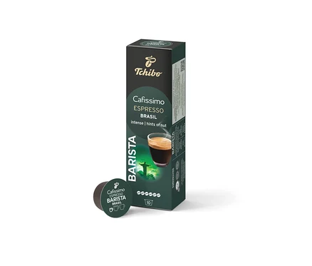 Bir paket ve bir kapsül Cafissimo Barista Espresso Brasil.