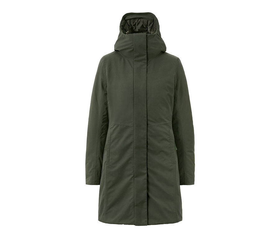 Kapüşonlu Haki Termal Manto