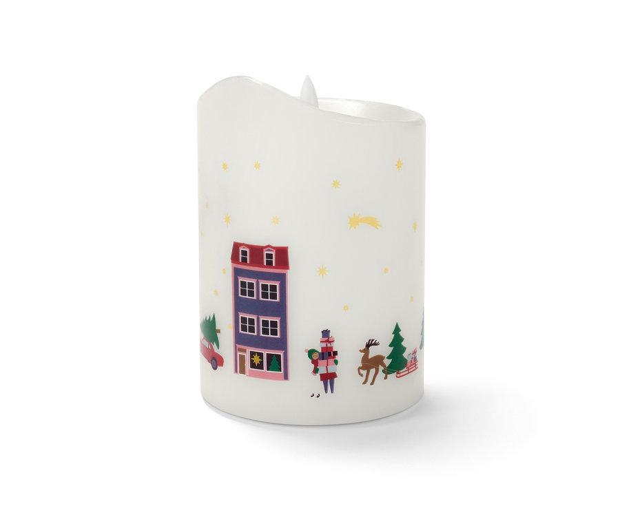 Noel temalı beyaz LED mum