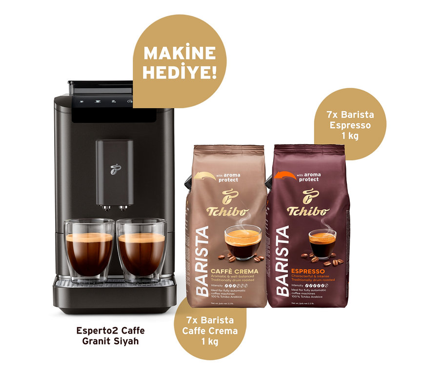 Tchibo Barista Kahve Seti – Esperto2 Siyah Hediyeli