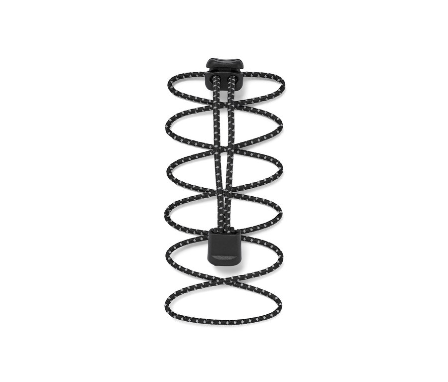 Stoperli siyah gri elastik bağcık