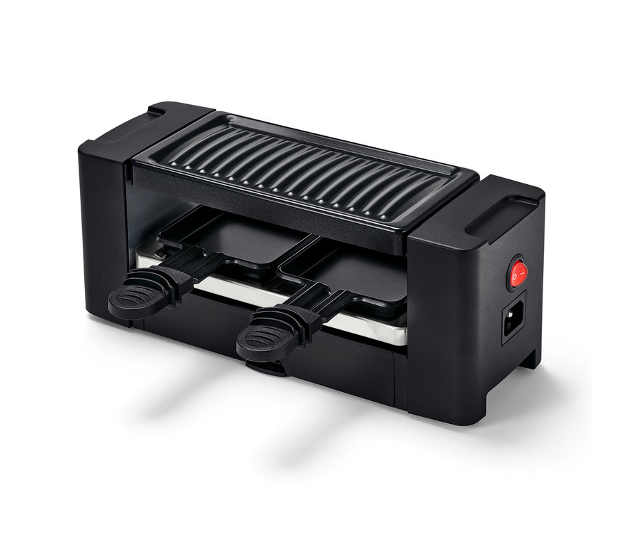 Siyah iki kişilik raclette ızgara.