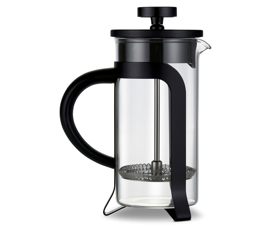 Siyah French Press 300 ml, 2 Fincan.