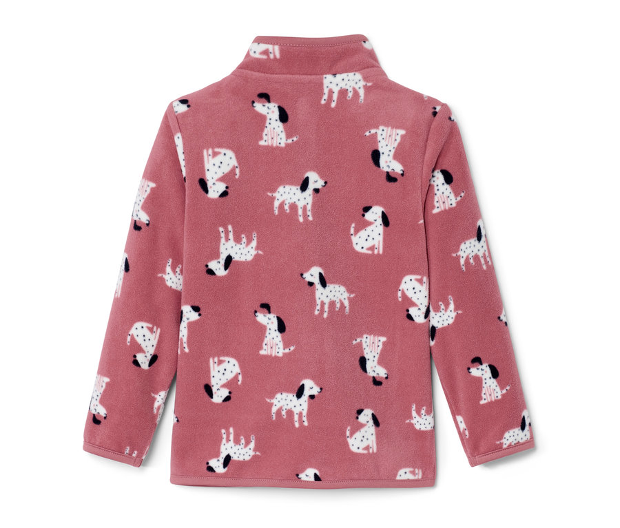 Dalmaçyalı desenli pembe çocuk polar mont.