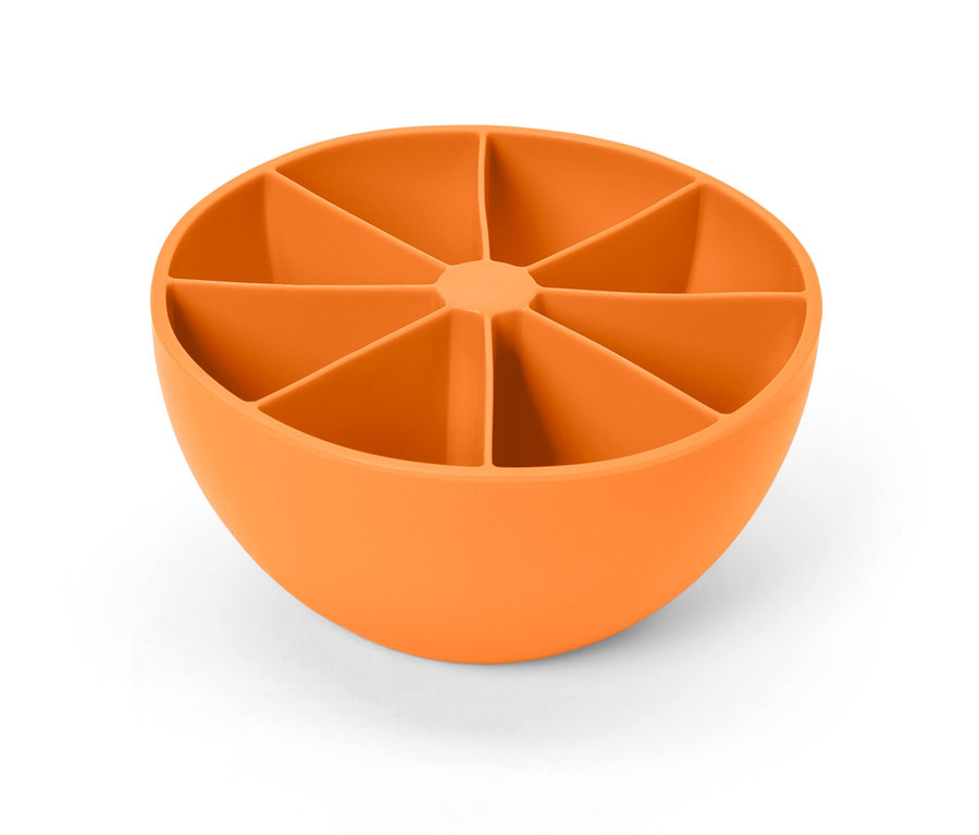Sekiz bölmeli, yarım daire şeklinde turuncu XL Buz Kalıbı.