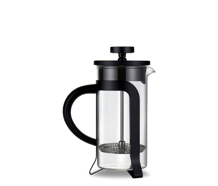 Siyah French Press 300 ml, 2 Fincan.