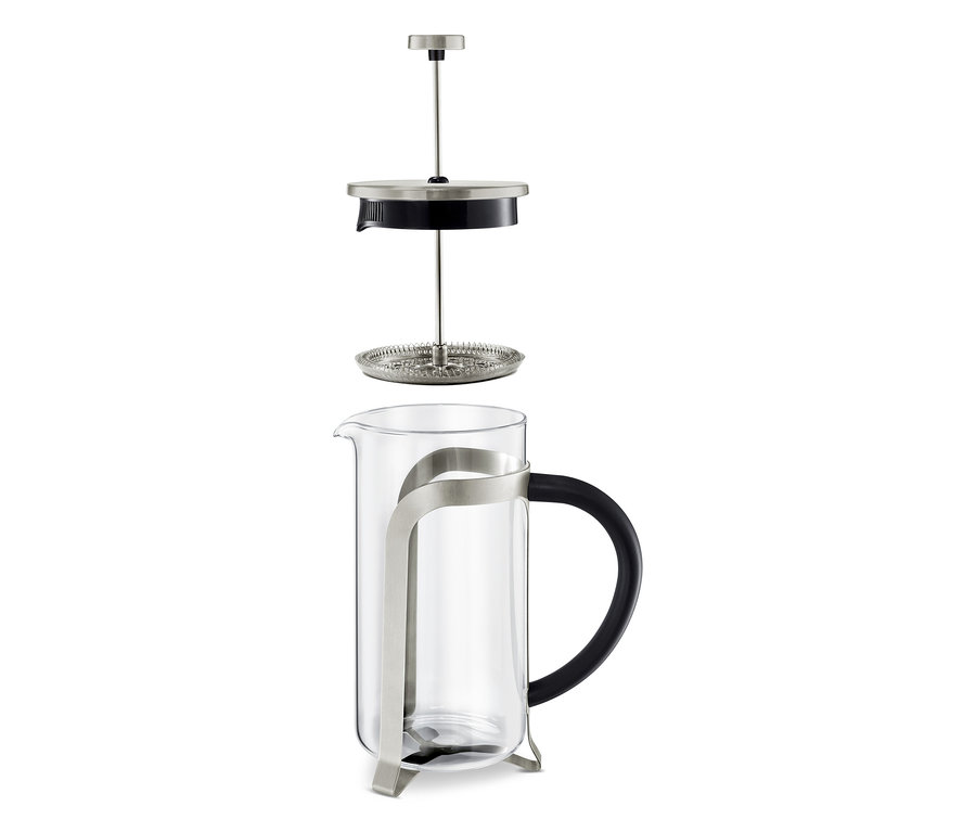 Demonte edilmiş gümüş rengi French Press 800 ml, 6 Fincan.