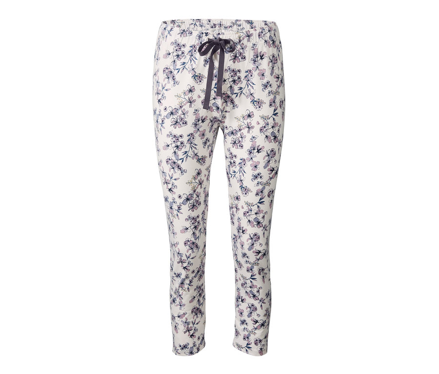 Çiçek desenli ve bağcıklı pijama altı.