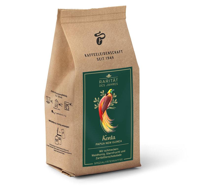 Açılmamış bir paket Kenta Papua New Guinea Spezialitätenkaffee.