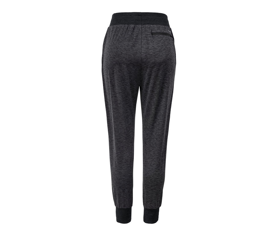 Antrasit rengi bir antrenman pantolonunun arkadan görünümü.