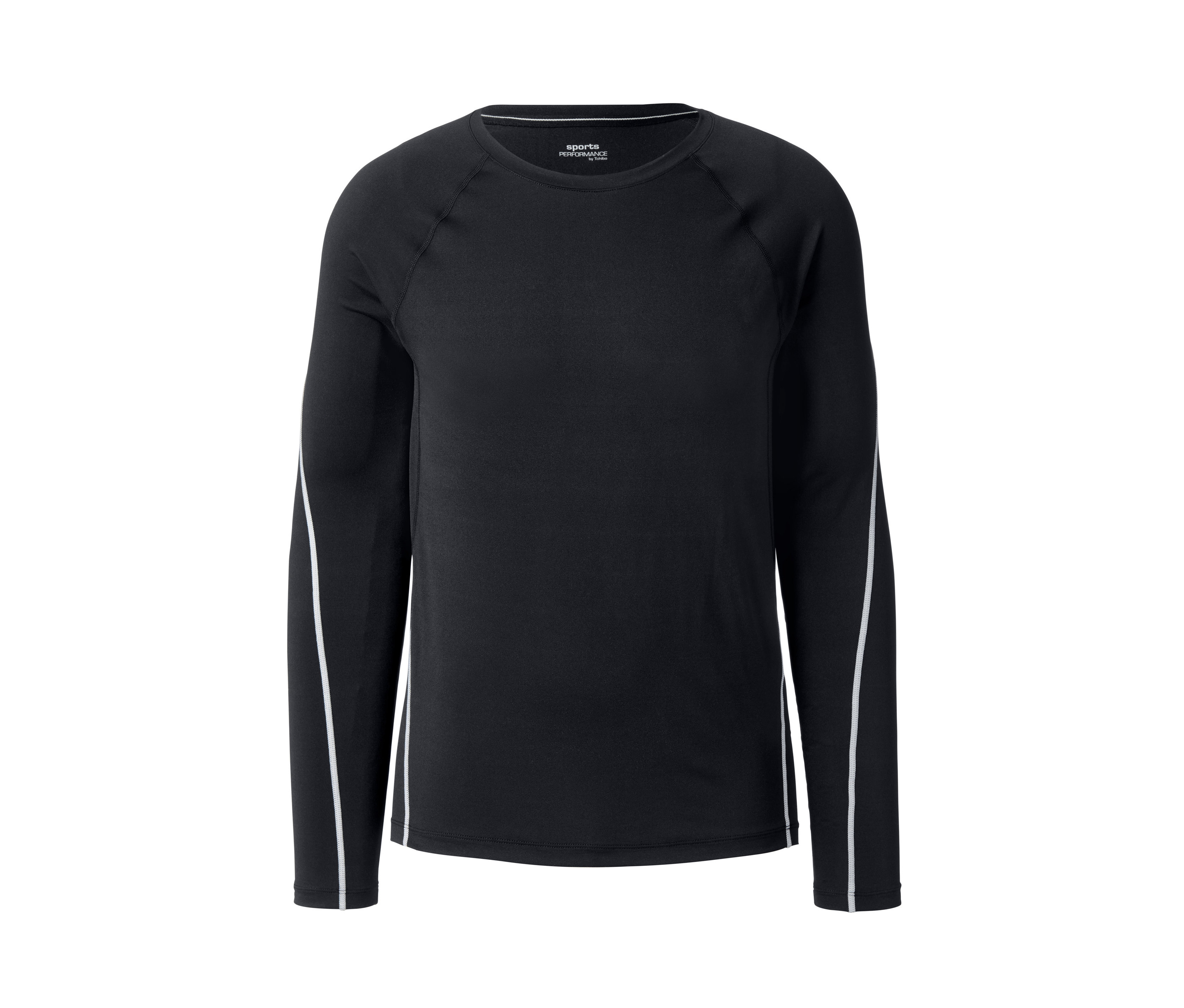 Siyah uzun kollu spor tişörtü.