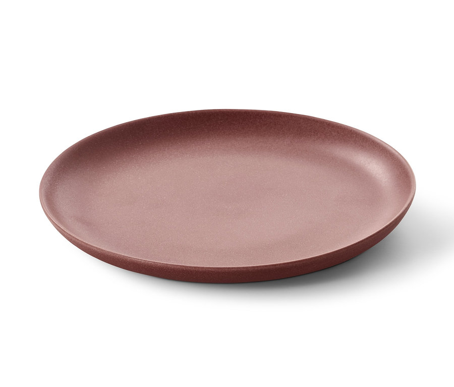 Beyaz arka plan üzerinde kahverengi tabak