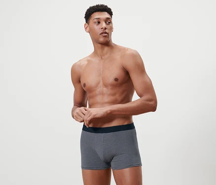 Beyaz bir arka planda 2 Adet Slip Boxer ile poz veren bir adam.