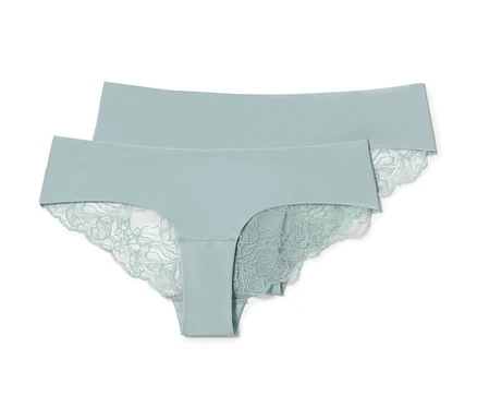 İki adet deniz mavisi Magic-Cut Brezilya Modeli Slip Külot,