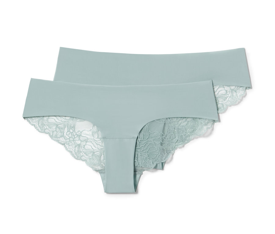 İki adet deniz mavisi Magic-Cut Brezilya Modeli Slip Külot,