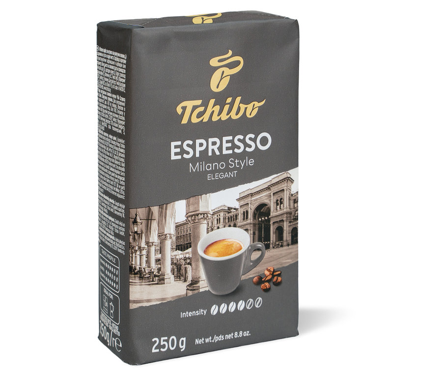 Tchibo Espresso Milano Style Öğütülmüş Kahve 250g paketi.