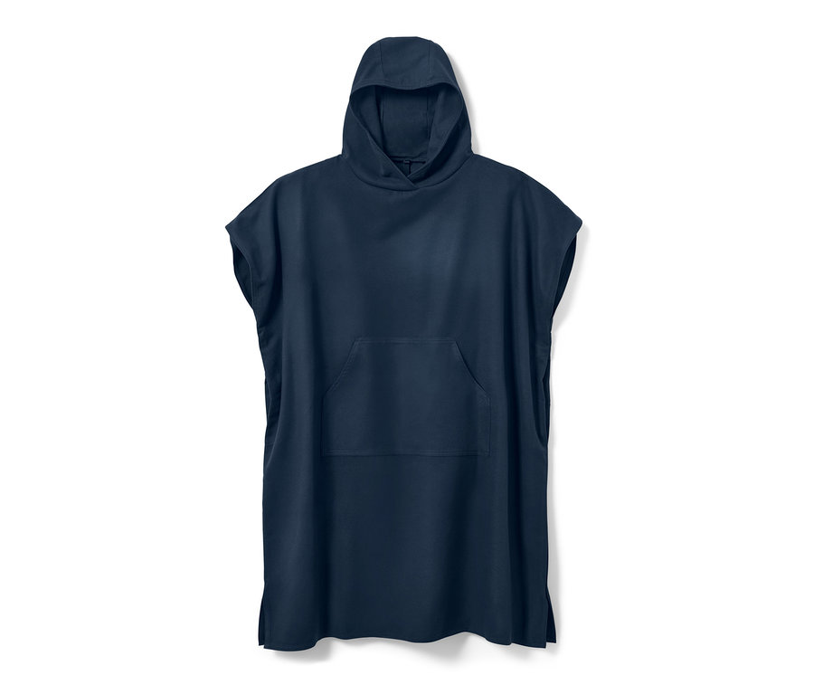 Kapüşonlu ve önde cepli lacivert Üst Değiştirme Pançosu.