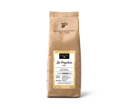 Bir paket Nadide »Las Orquídeas Peru« - 500 g çekirdek kahve.