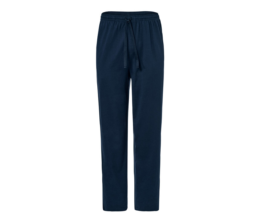Çizgili, lacivert organik pamuklu pijama altı.