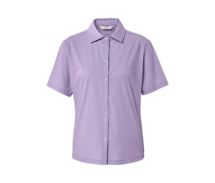 Düğmeli, kısa kollu, lila Outdoor Bluz.