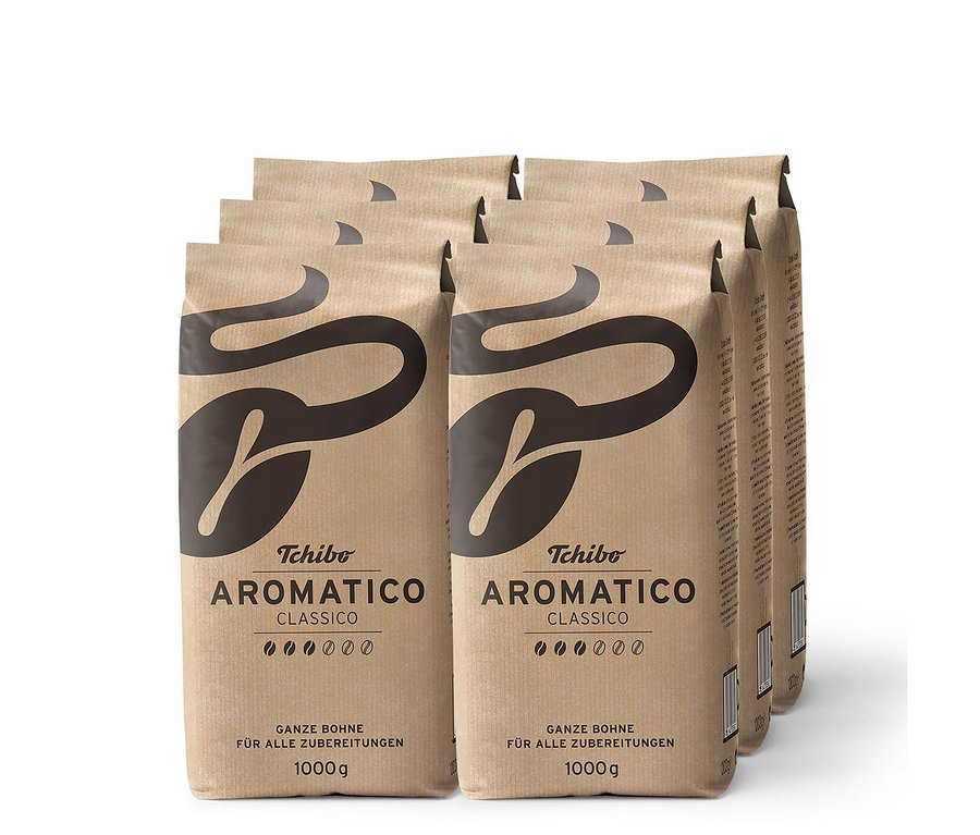 Altı paket Aromatico Classico - 6 x 1 kg Çekirdek Kahve.