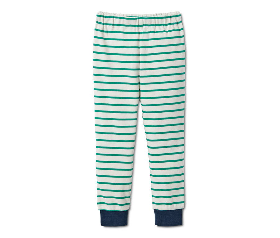 Çizgili, organik pamuklu interlok pijama altı