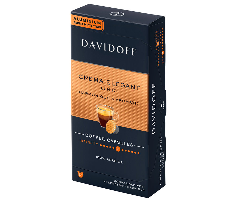 Davidoff Crema Elegant Lungo kahve kapsülü paketi.