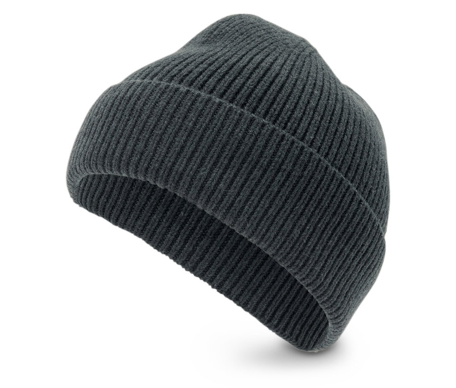 Beyaz bir arka planda gri örgü bere.