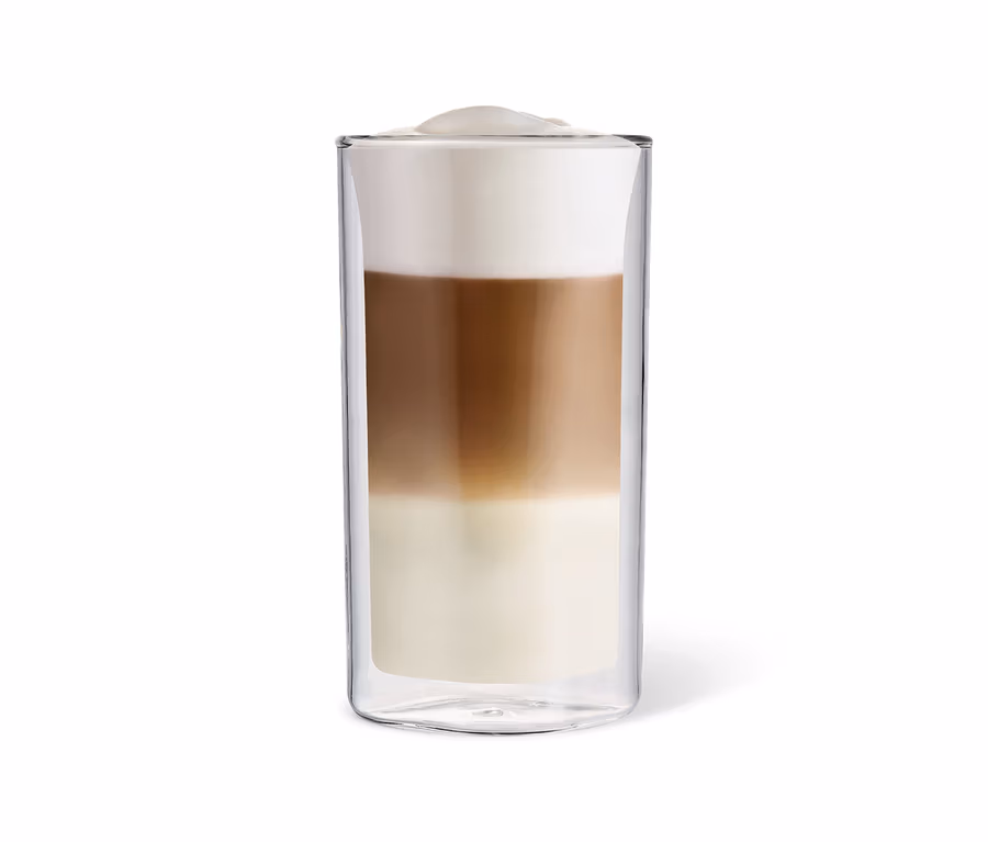 Bir bardakta katmanlı latte macchiato.