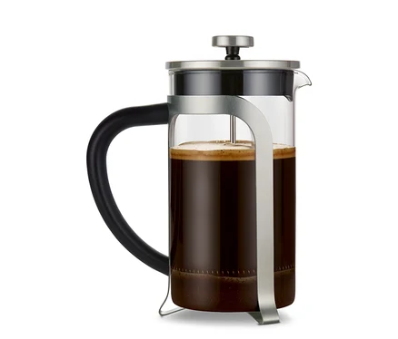 Gümüş rengi, 800 ml, 6 fincan kapasiteli French Press.