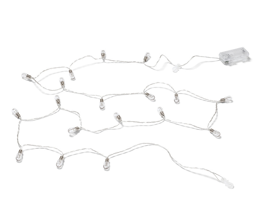 Beyaz fonda Mini Ampullü LED Işık Zinciri.