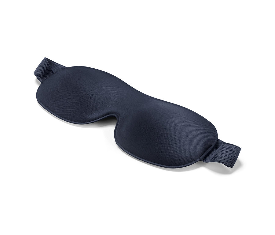 Lacivert uyku maskesi. 