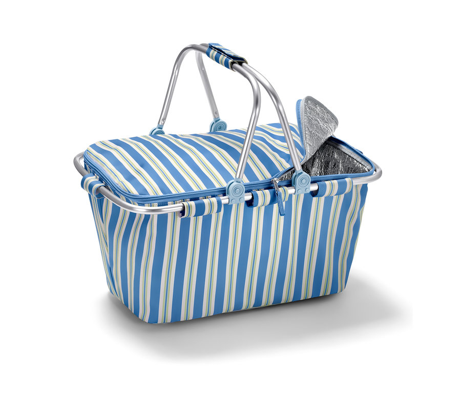 Alüminyum saplı ve kısmen açık kapaklı, çizgili soğutucu sepet.