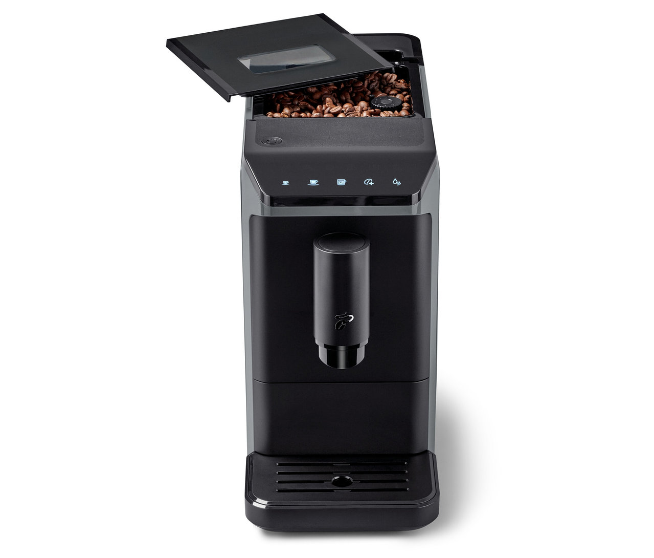 »Esperto mini« kahve makinesi, açık kahve çekirdeği haznesiyle.