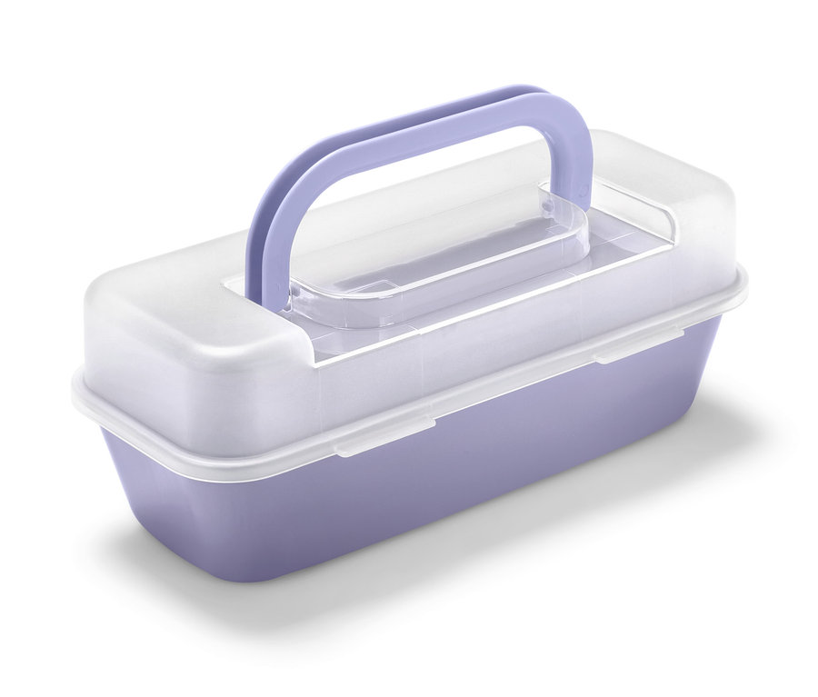 Beyaz kapaklı ve mor saplı, mor renkli Kapaklı Baton Kalıp.