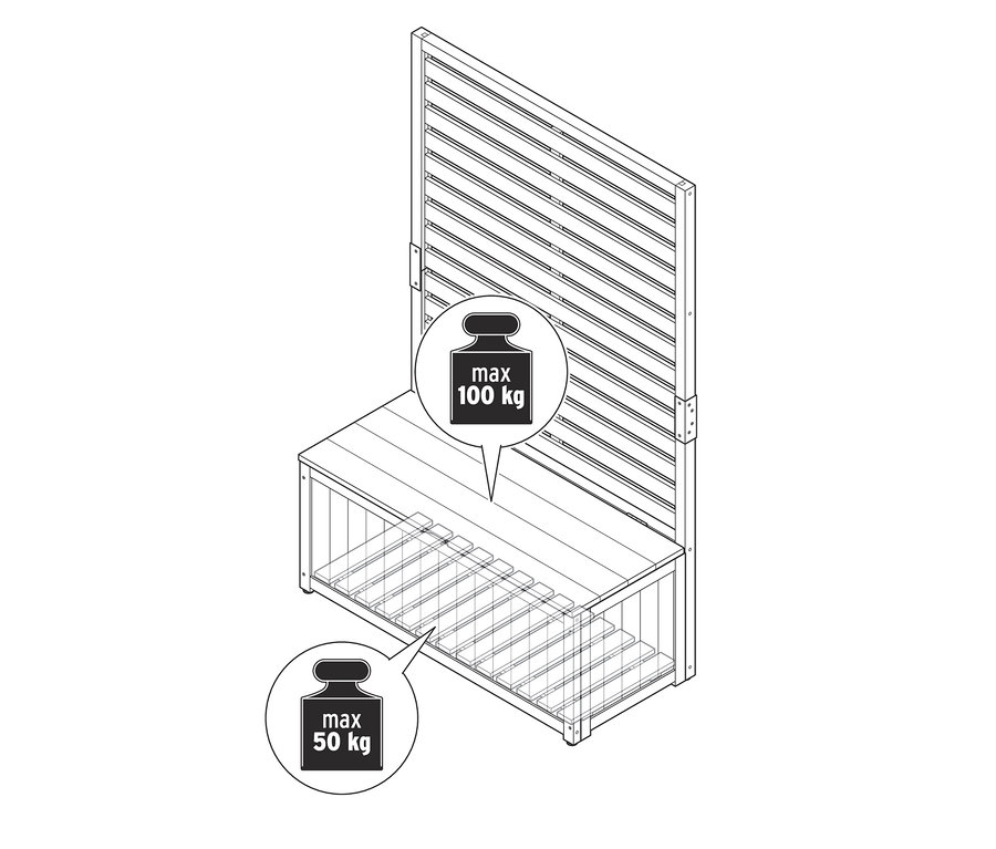 Sandıklı Yan Paravan Modül »Elin« çizimi.