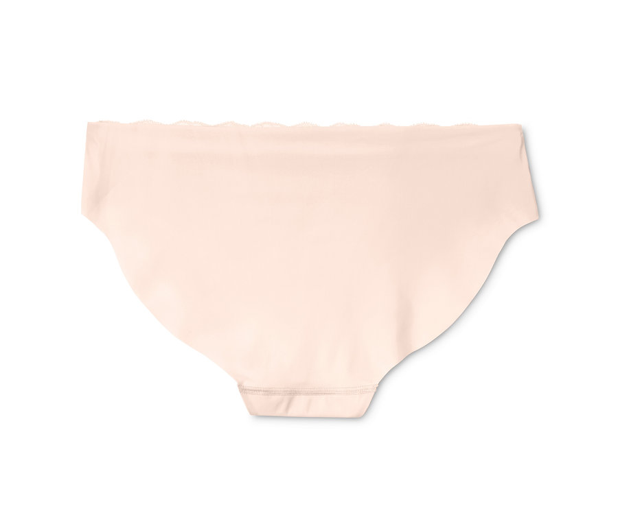 Üst kısmı dantelli, açık pembe renkli Magic Cut slip külot.