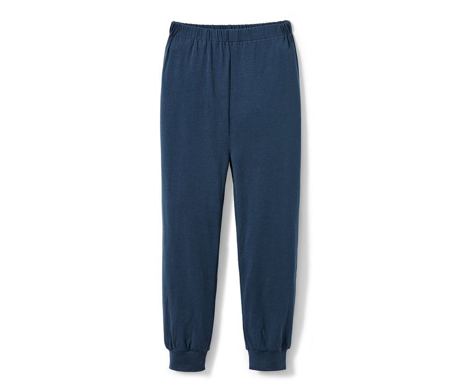 Lastikli belli ve manşetli, lacivert çocuk pijama altı.
