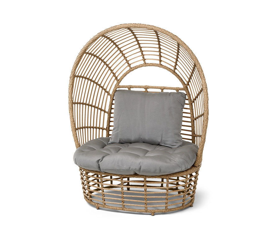 Gri yastıklı "Boho" Rahat Koltuk.