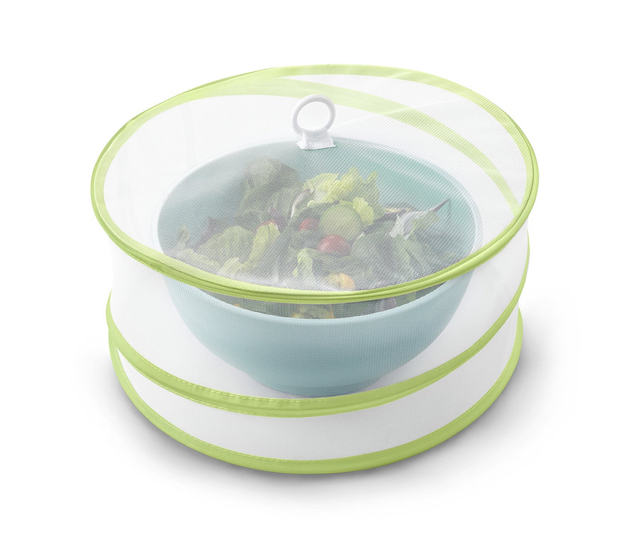 Salata kasesinin üzerinde katlanabilir koruyucu kapak.