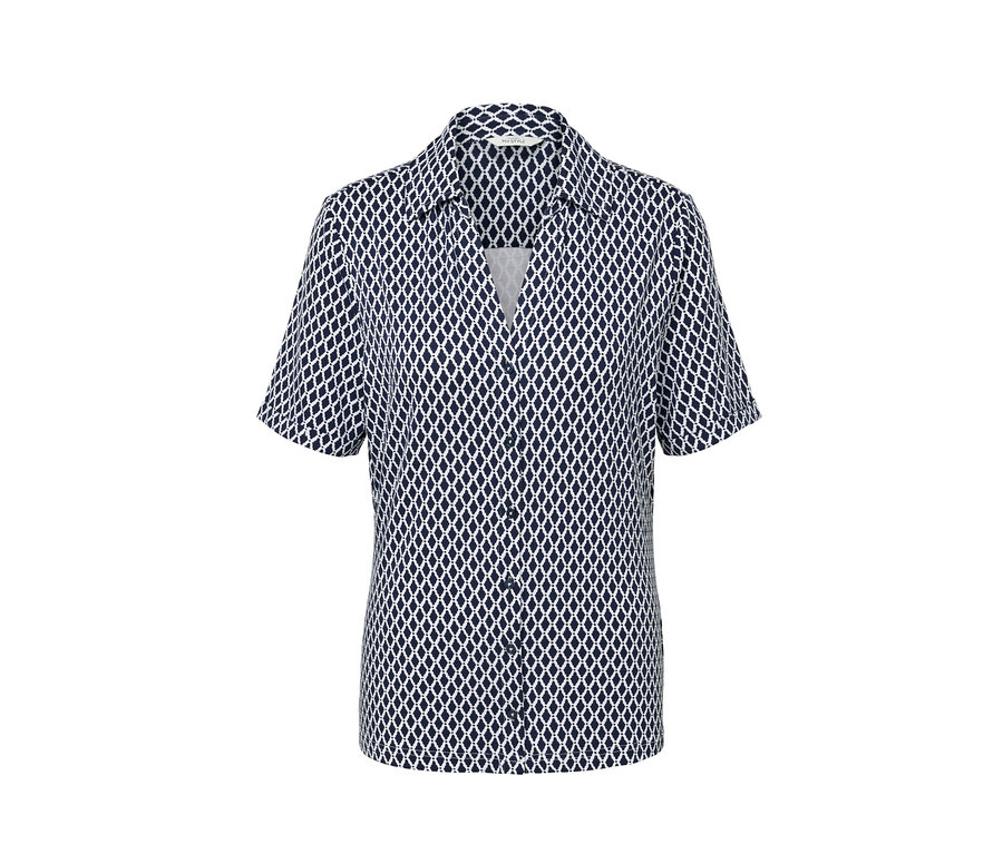 Baskılı Düğmeli Bluz