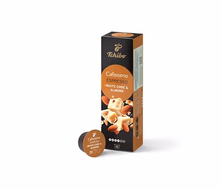 Cafissimo Flavoured Espresso - White Choc & Almond kapsül paketi.