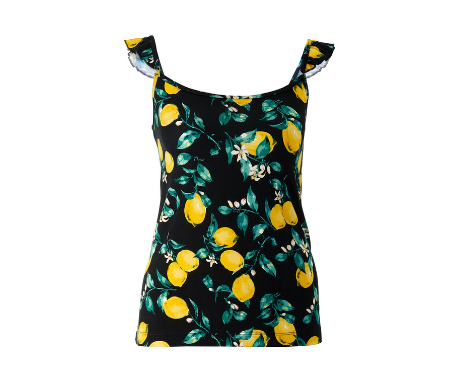 Limon desenli siyah kısa pijama takımı.